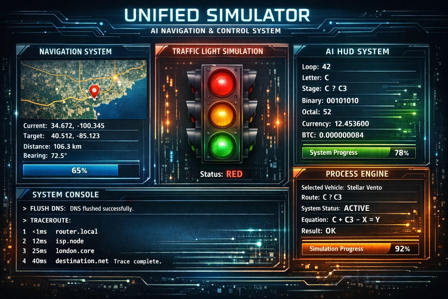 🚀 Unified Simulator – AI Navigation & Control System (Web-Based)